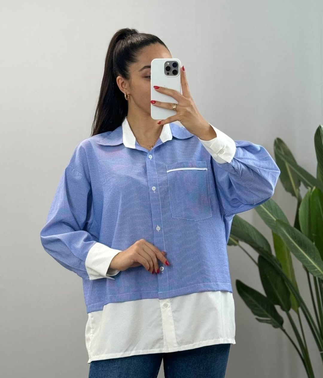 شومیز نخی لینن شناسه 0126