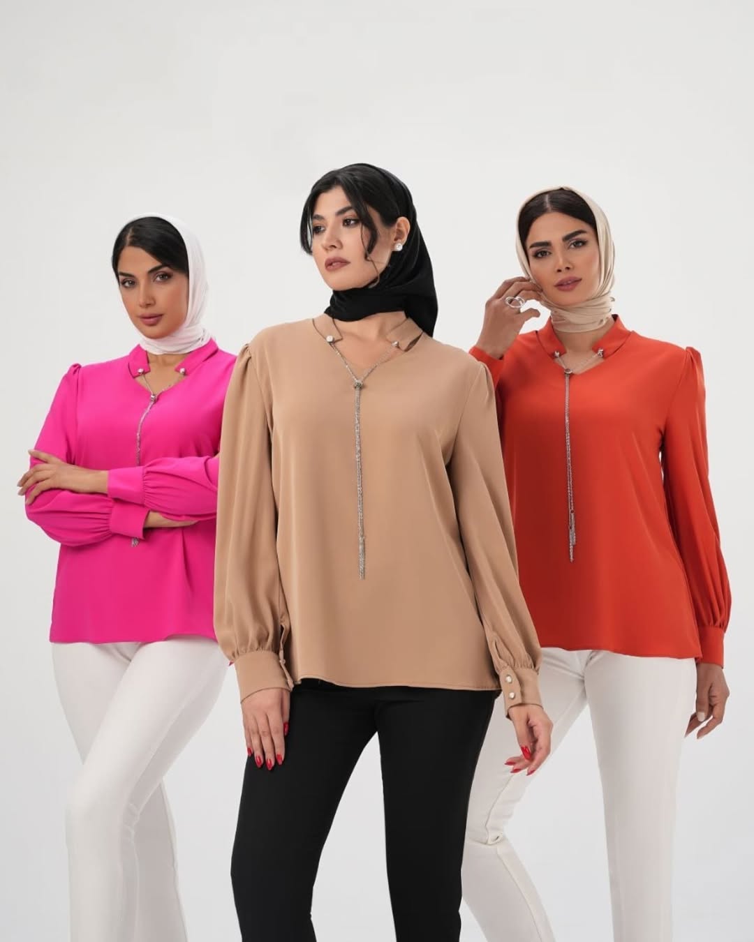 شومیز یقه هفت زنجیردار شناسه 0130